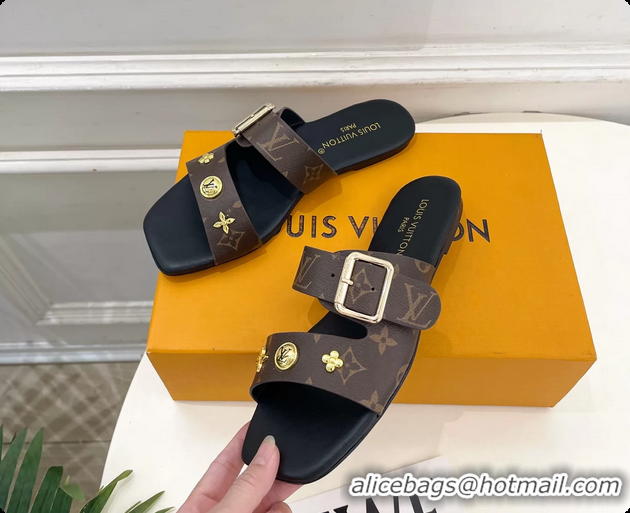 Stylish Louis Vuitton Monogram Canvas Flat Slides Sandals 6062105