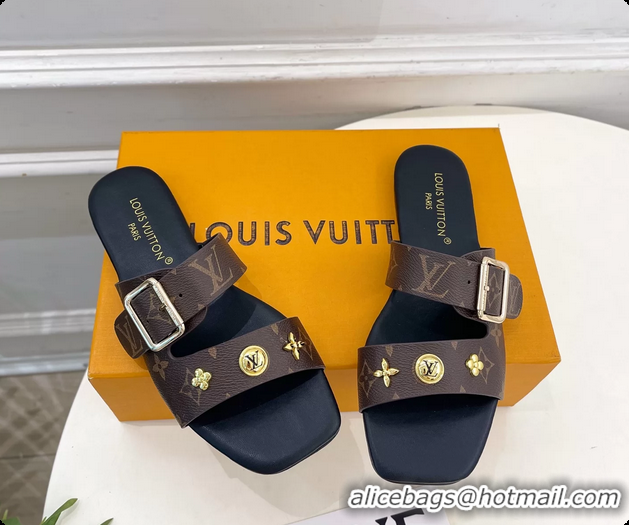 Stylish Louis Vuitton Monogram Canvas Flat Slides Sandals 6062105