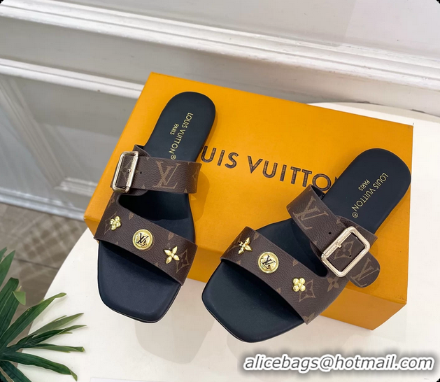 Stylish Louis Vuitton Monogram Canvas Flat Slides Sandals 6062105