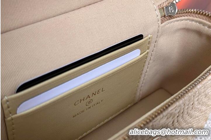 Buy Cheap Chanel Classic Long Vanity with Chain Braided Raffia & Gold-Tone Metal AS6280 Black
