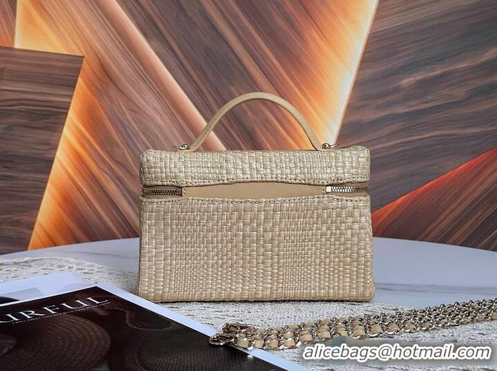 Buy Cheap Chanel Classic Long Vanity with Chain Braided Raffia & Gold-Tone Metal AS6280 Black