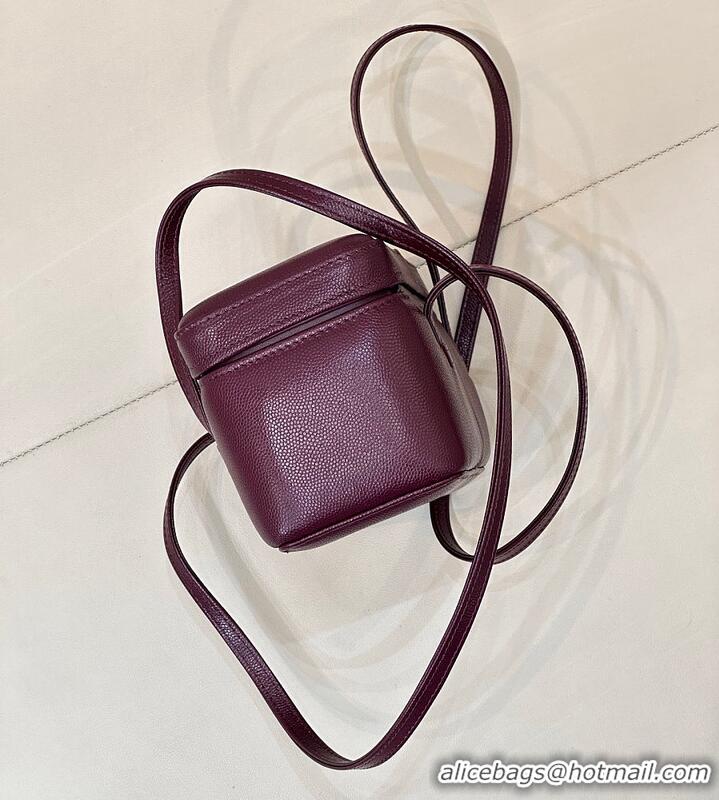 Grade Quality Chanel Long Vanity with Leather Strap Grained Shiny Calfskin & Gold-Tone Metal AS6282 Burgundy