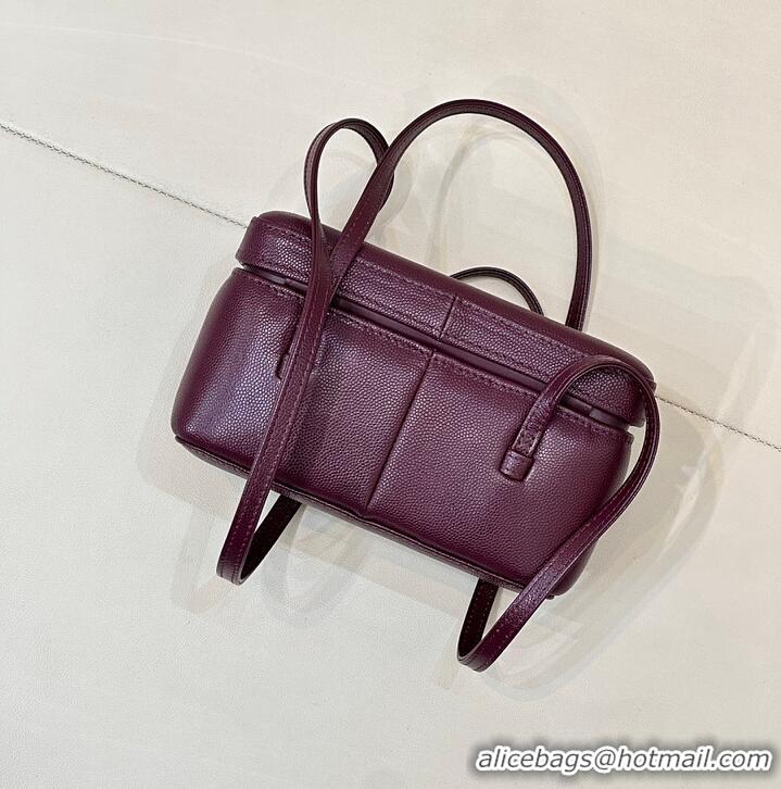 Grade Quality Chanel Long Vanity with Leather Strap Grained Shiny Calfskin & Gold-Tone Metal AS6282 Burgundy