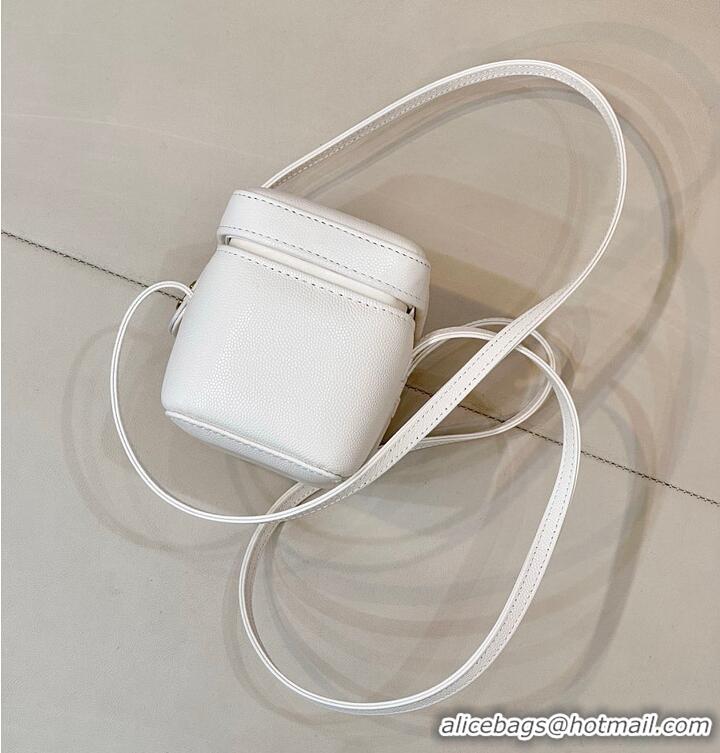 Market Sells Chanel Long Vanity with Leather Strap Grained Shiny Calfskin & Gold-Tone Metal AS6282 White