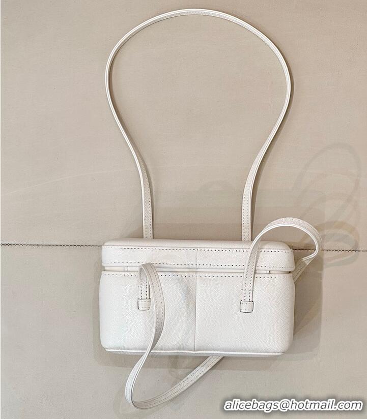 Market Sells Chanel Long Vanity with Leather Strap Grained Shiny Calfskin & Gold-Tone Metal AS6282 White