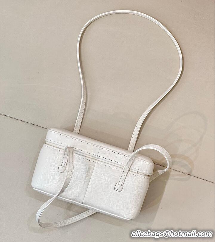 Market Sells Chanel Long Vanity with Leather Strap Grained Shiny Calfskin & Gold-Tone Metal AS6282 White
