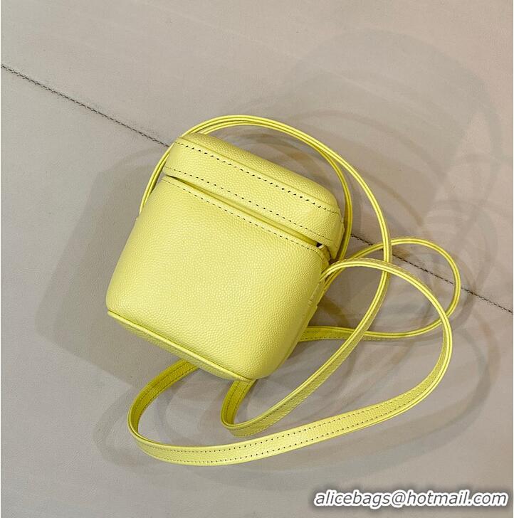 Discount Chanel Long Vanity with Leather Strap Grained Shiny Calfskin & Gold-Tone Metal AS6282 Yellow