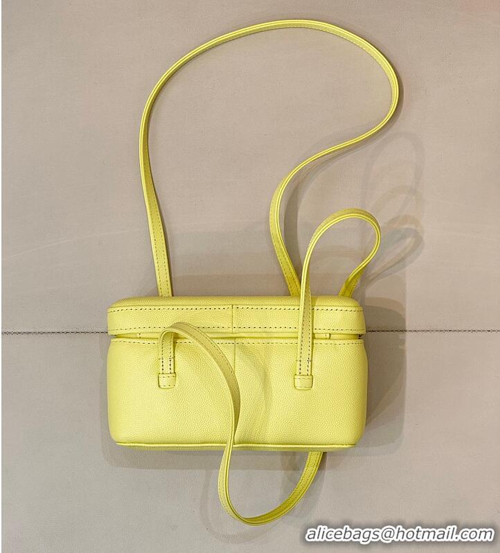 Discount Chanel Long Vanity with Leather Strap Grained Shiny Calfskin & Gold-Tone Metal AS6282 Yellow