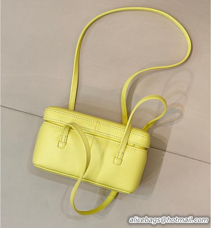 Discount Chanel Long Vanity with Leather Strap Grained Shiny Calfskin & Gold-Tone Metal AS6282 Yellow