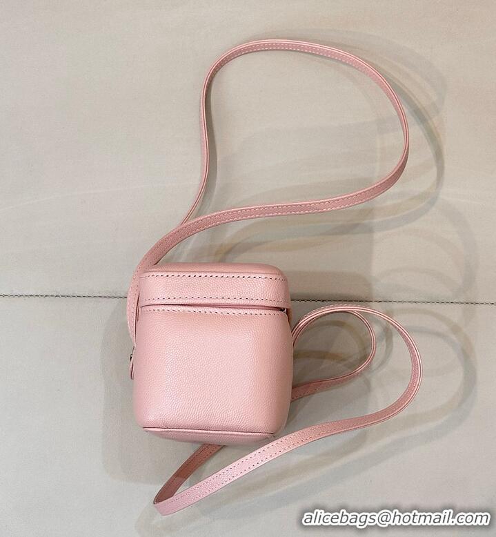 Well Crafted Chanel Long Vanity with Leather Strap Grained Shiny Calfskin & Gold-Tone Metal AS6282 Light Pink
