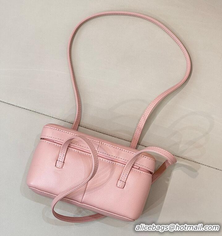 Well Crafted Chanel Long Vanity with Leather Strap Grained Shiny Calfskin & Gold-Tone Metal AS6282 Light Pink