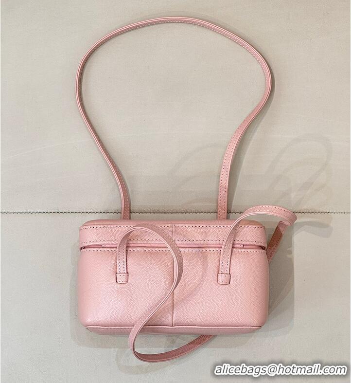 Well Crafted Chanel Long Vanity with Leather Strap Grained Shiny Calfskin & Gold-Tone Metal AS6282 Light Pink