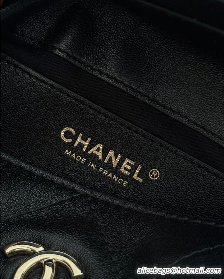 Cheapest Chanel Hobo Handbag Shiny Lambskin & Gold-Tone Metal AS6284 Black