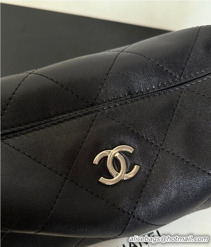 Cheapest Chanel Hobo Handbag Shiny Lambskin & Gold-Tone Metal AS6284 Black