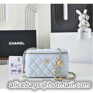 Fashion Discount Chanel Classic Vanity Bag Lambskin AP6286 Light Blue