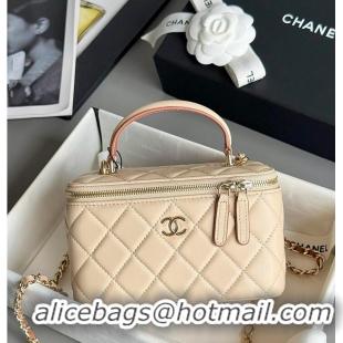 Good Taste Chanel Small Vanity Case With Top Handle AP6289 Light Beige