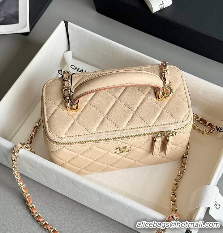 Good Taste Chanel Small Vanity Case With Top Handle AP6289 Light Beige