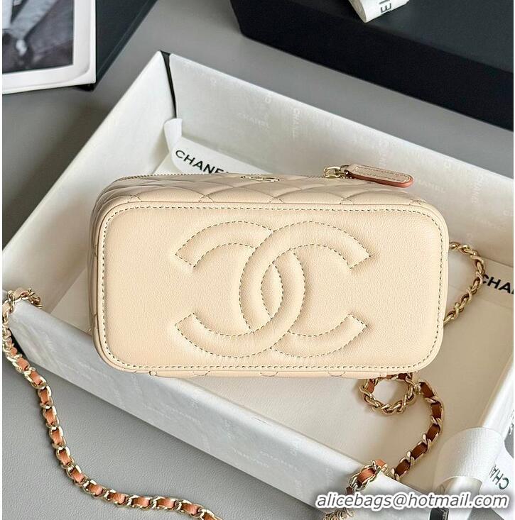 Good Taste Chanel Small Vanity Case With Top Handle AP6289 Light Beige