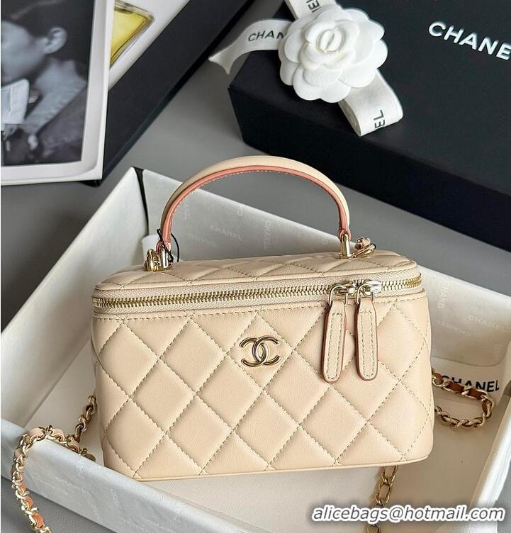 Good Taste Chanel Small Vanity Case With Top Handle AP6289 Light Beige