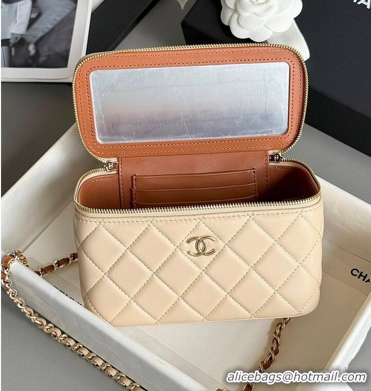 Good Taste Chanel Small Vanity Case With Top Handle AP6289 Light Beige