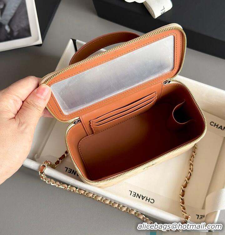 Good Taste Chanel Small Vanity Case With Top Handle AP6289 Light Beige