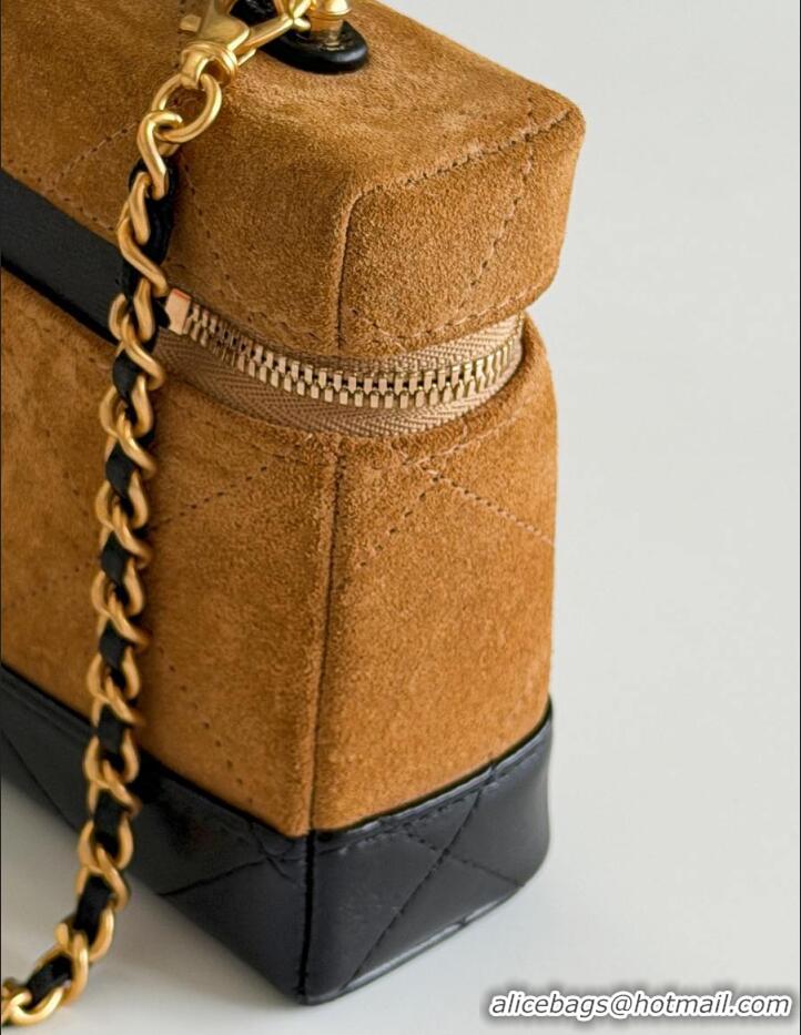 Buy Discount Chanel Vanity With Chain Suede Calfskin With Shiny Lambskin & Gold-Tone Metal AP6298 Beige/Black
