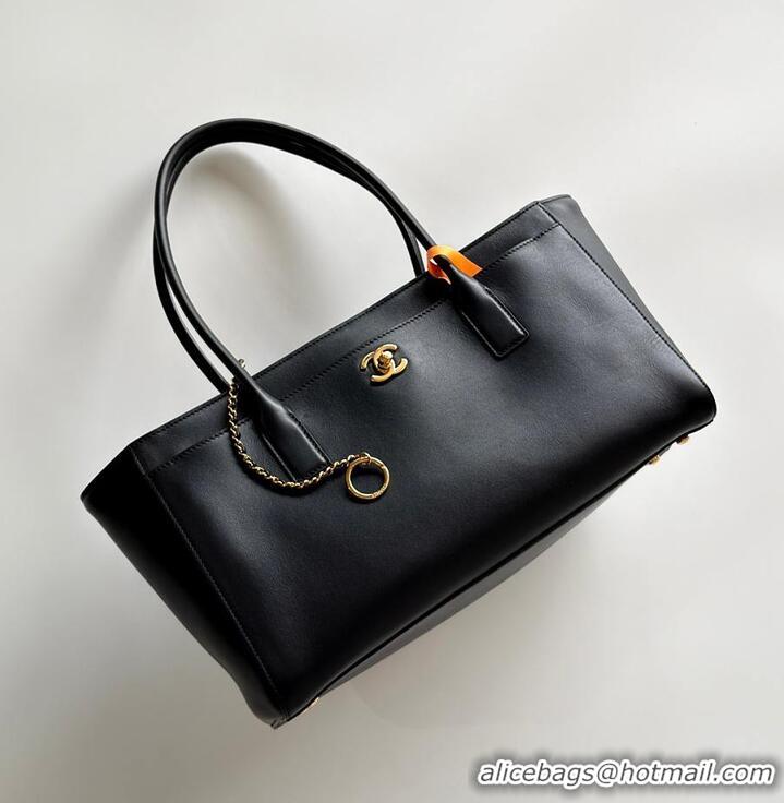 Luxury Cheap Chanel Small Tote Calfskin & Gold-Tone Metal AP6278 Black