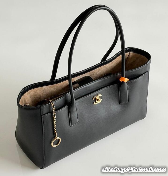 Luxury Cheap Chanel Small Tote Calfskin & Gold-Tone Metal AP6278 Black