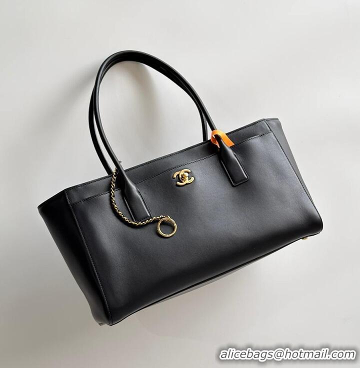 Luxury Cheap Chanel Small Tote Calfskin & Gold-Tone Metal AP6278 Black