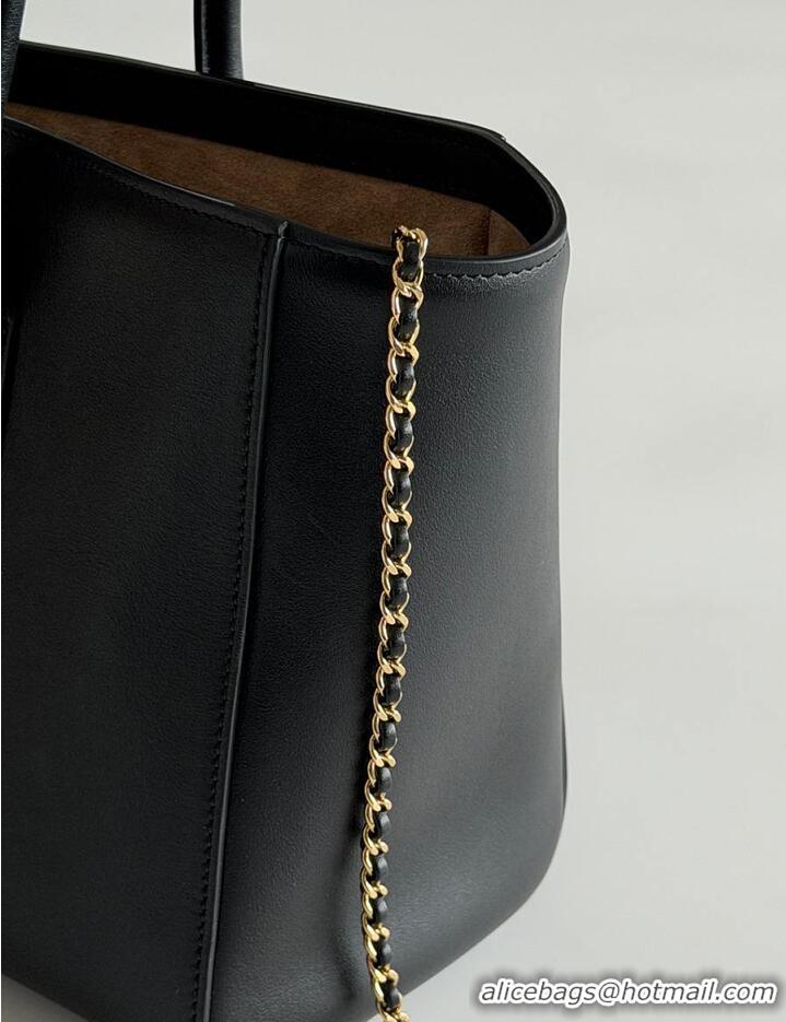 Luxury Cheap Chanel Small Tote Calfskin & Gold-Tone Metal AP6278 Black