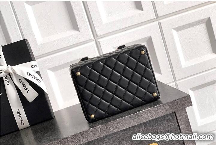 New Fashion Chanel Mini Coco Handle With Top Handle Quilted Lambskin & Gold-Tone Metal AP6279 Black