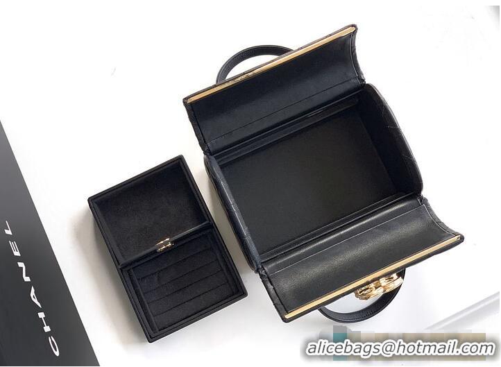 New Fashion Chanel Mini Coco Handle With Top Handle Quilted Lambskin & Gold-Tone Metal AP6279 Black