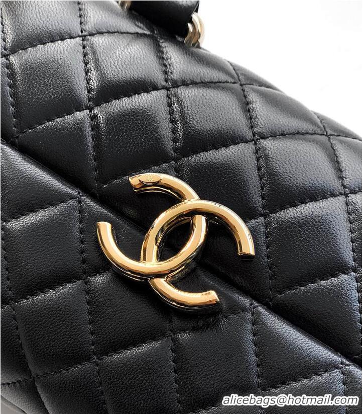 New Fashion Chanel Mini Coco Handle With Top Handle Quilted Lambskin & Gold-Tone Metal AP6279 Black