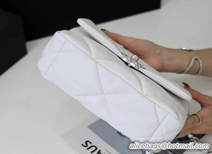 Famous Brand Chanel 19 Flap Bag Medium AS1161 White