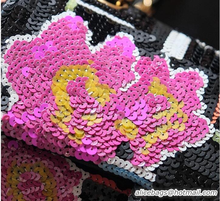 Reasonable Price Chanel Classic 11.12 Handbag/Satin/Sequins/Camellia Edition AP6289