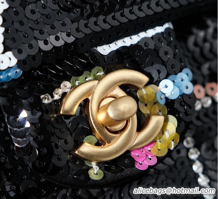 Reasonable Price Chanel Classic 11.12 Handbag/Satin/Sequins/Camellia Edition AP6289