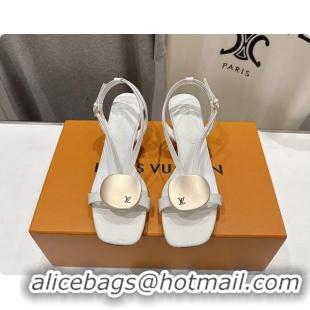 Grade Quality Louis Vuitton LV Treasure Heeled Sandals White Patent Calf Leather 35MM 6062208