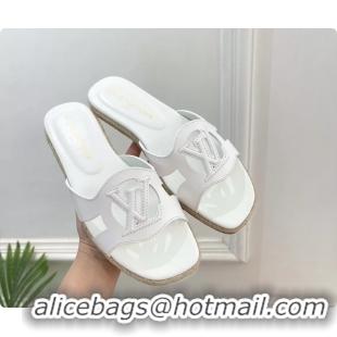 Low Price Louis Vuitton LV Isola Flat Mule Slides Sandals White Lambskin Leather 6062201