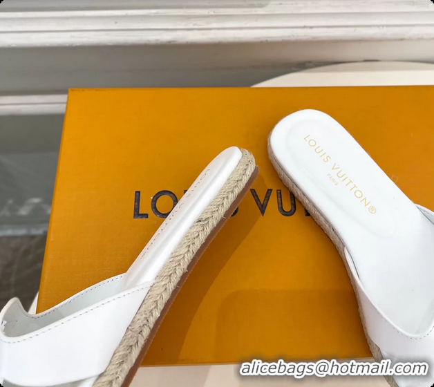 Low Price Louis Vuitton LV Isola Flat Mule Slides Sandals White Lambskin Leather 6062201