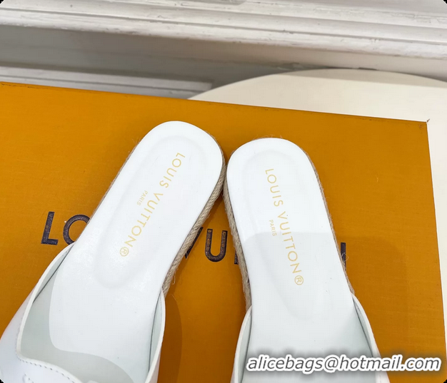 Low Price Louis Vuitton LV Isola Flat Mule Slides Sandals White Lambskin Leather 6062201
