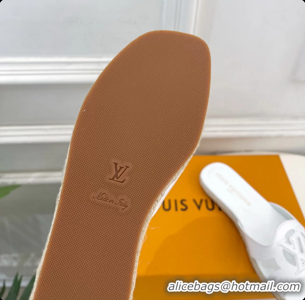 Low Price Louis Vuitton LV Isola Flat Mule Slides Sandals White Lambskin Leather 6062201