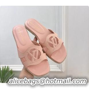 Pretty Style Louis Vuitton LV Isola Flat Mule Slides Sandals Light Pink Lambskin Leather 6062201