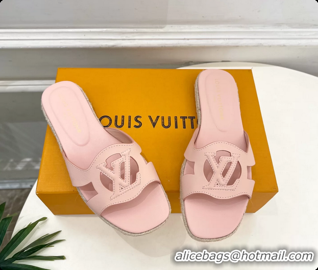 Pretty Style Louis Vuitton LV Isola Flat Mule Slides Sandals Light Pink Lambskin Leather 6062201