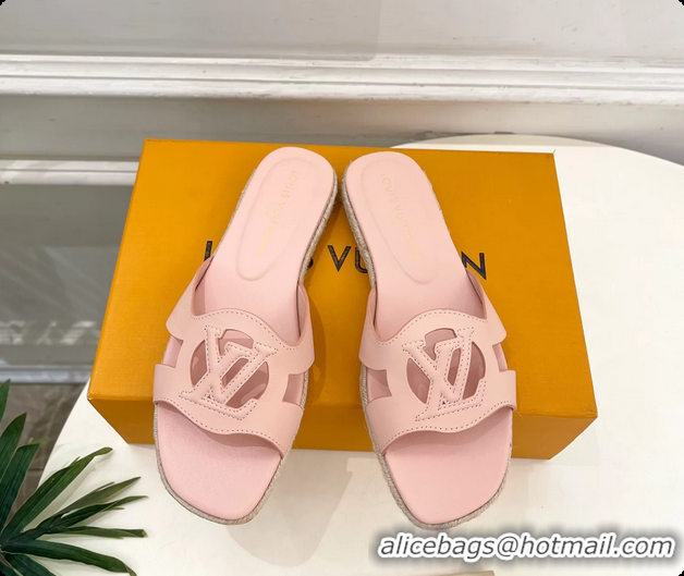 Pretty Style Louis Vuitton LV Isola Flat Mule Slides Sandals Light Pink Lambskin Leather 6062201