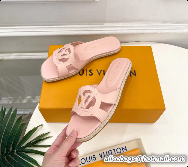 Pretty Style Louis Vuitton LV Isola Flat Mule Slides Sandals Light Pink Lambskin Leather 6062201