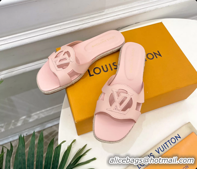 Pretty Style Louis Vuitton LV Isola Flat Mule Slides Sandals Light Pink Lambskin Leather 6062201