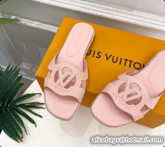 Pretty Style Louis Vuitton LV Isola Flat Mule Slides Sandals Light Pink Lambskin Leather 6062201