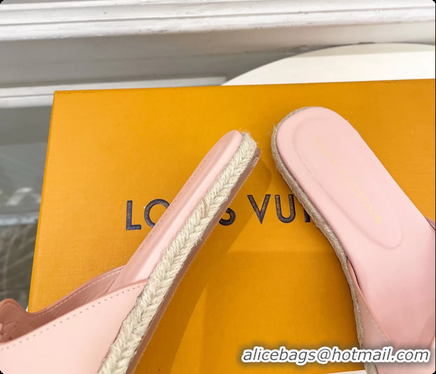 Pretty Style Louis Vuitton LV Isola Flat Mule Slides Sandals Light Pink Lambskin Leather 6062201