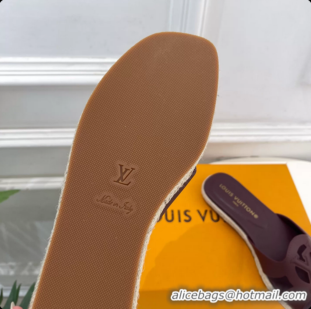 Best Product Louis Vuitton LV Isola Flat Mule Slides Sandals Burgundy Lambskin Leather 6062201