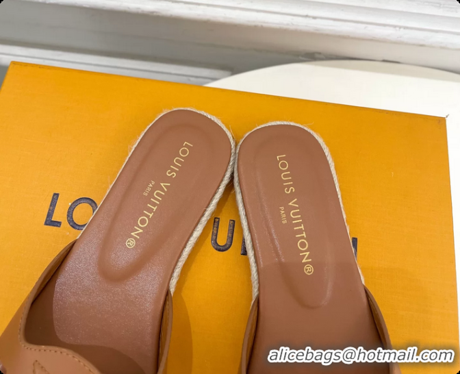 Shop Duplicate Louis Vuitton LV Isola Flat Mule Slides Sandals Brown Lambskin Leather 6062201